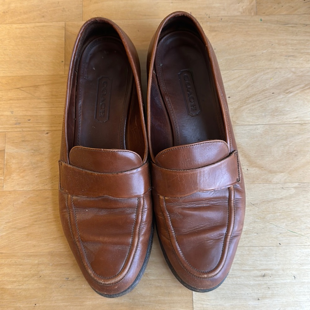 Coach brown leather loafers size 7M